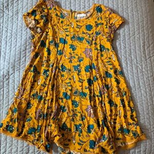 Golden yellow floral dress